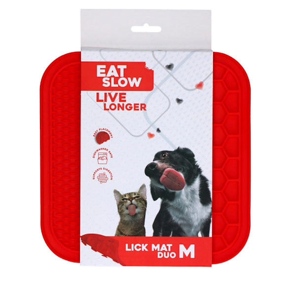 Ät Långsamt Lev Längre Lick Mat Duo M Röd