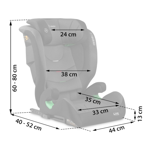 Nukido Louis Soft Bilbarnstol Svart/Grå 15-36kg ISOFIX