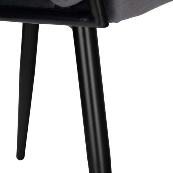 Matstol i sammet, flätad design, svarta metallben