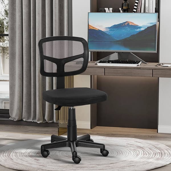 Ergonomisk kontorstol, justerbar højde, sort mesh