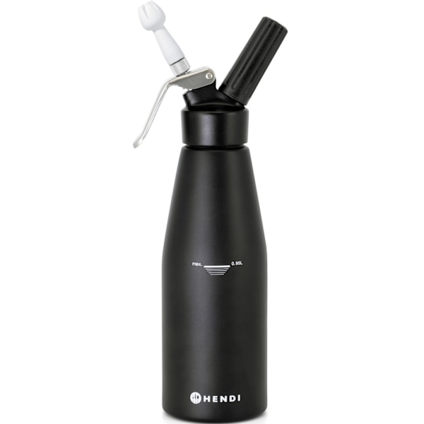 N2O Kitchen Line piskefløde sifon SÆT + 3 spidser 0,98L - sort
