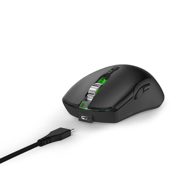 Trådløs gamingmus, 16000 DPI, 9 knapper, sort