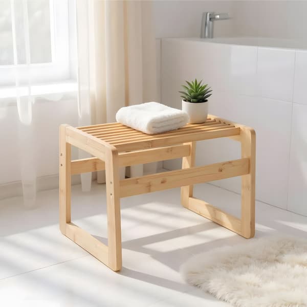 Badrumspall i bambu – Sittplatser och förvaringslösning