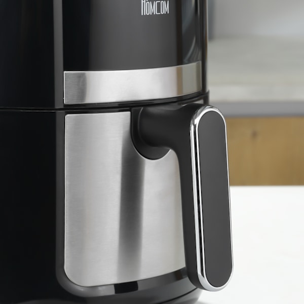 Varmluftsfritös 4L Airfryer med 12 program, 60 min timer, non-stick belagd korg, 1300W fritös utan olja, med överhettningsskydd, LED-pekskärm, svart