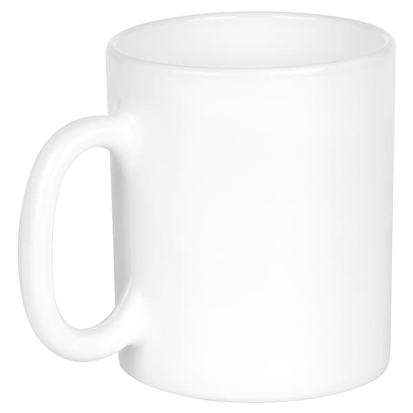 Valkoiset lasimukit, 300 ml, 6 kpl setti