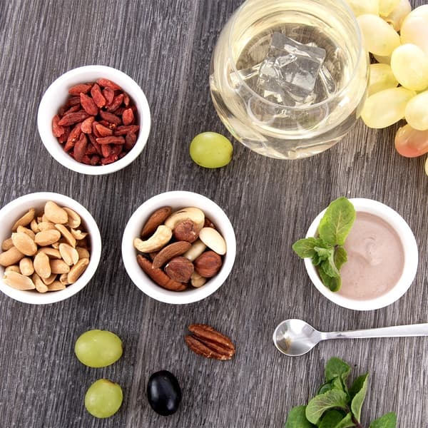 Keramiska snackskålar, set, 40 ml, 4 delar, vit