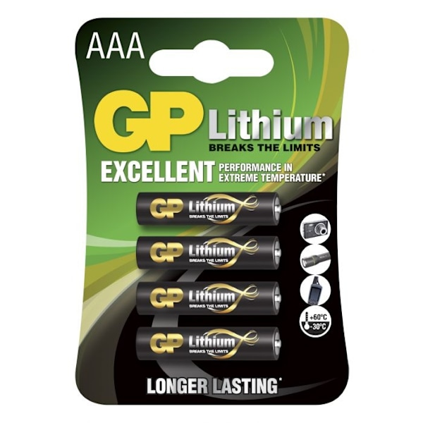 AAA 1.5V Lithium 4-pack GP