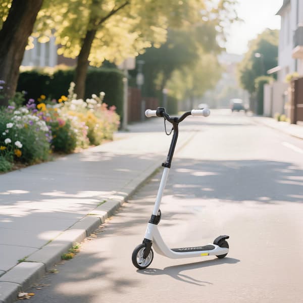 Elscooter för barn, 6 km räckvidd, svart och vit
