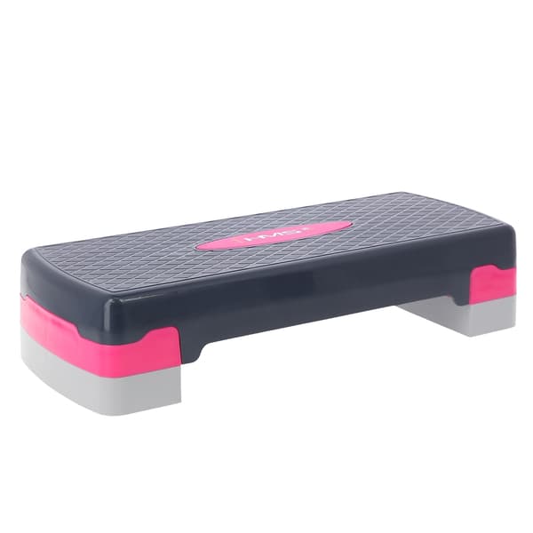 Aerobic Step Platform, vaaleanpunainen/harmaa, säädettävä korkeus