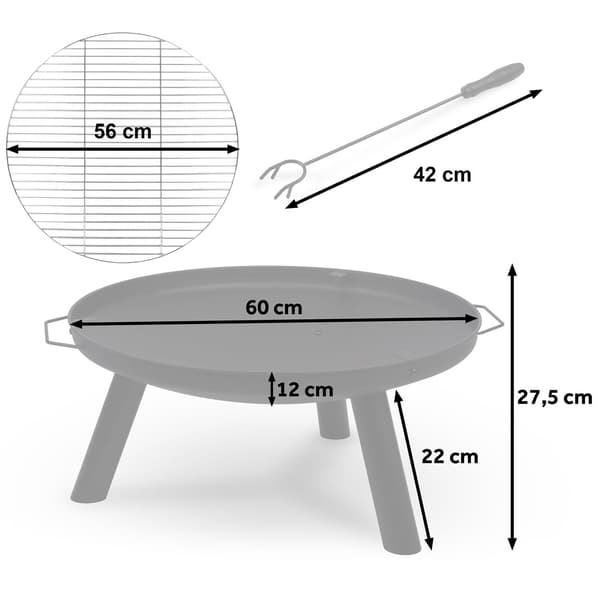 Puutarhatakka 60 cm arinalla Berdsen BD-881