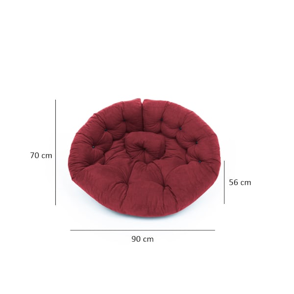 Puff Kiku Large - Claret Red