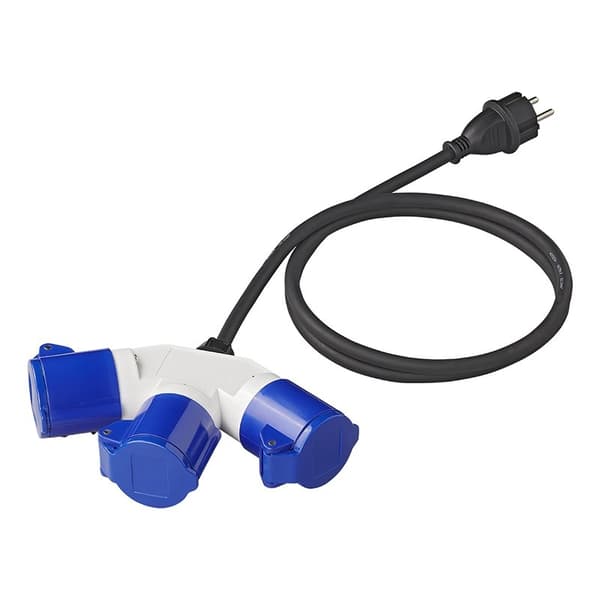 Adapterkabel 150cm 3x2,5mm² fra Schuko stik til 3xCEE