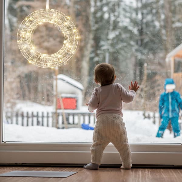 LED-kranslys, 25 cm – varm hvid, indendørs brug