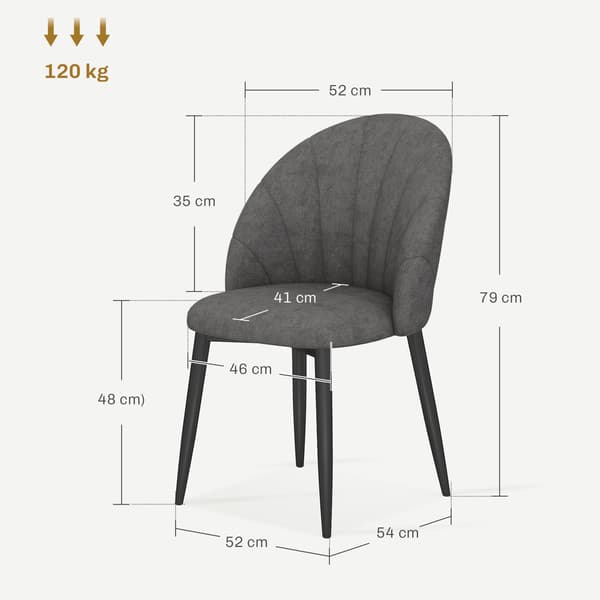 4 Velvet-ruokailutuolin sarja, Ergonominen, Tummanharmaa