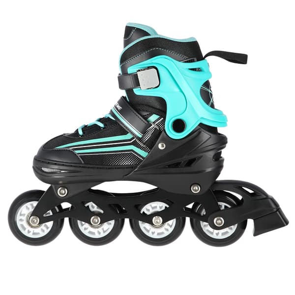 2-i-1 inline & skøjter, sort/blå, størrelse L (39-43)