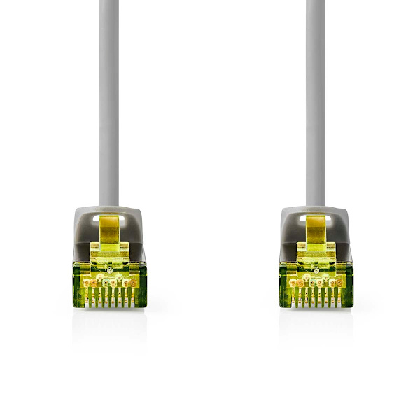 Cat 8.1 verkkokaapeli | S/FTP | RJ45 uros | RJ45 uros | 0.25 m | Pyöreä | LSZH | Harmaa | Label