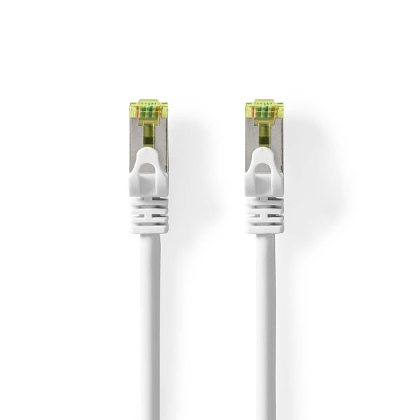 CAT7 netværkskabel | S/FTP | RJ45 Han | RJ45 Han | 0.50 m | Snagless | Runde | LSZH | Hvid | Label