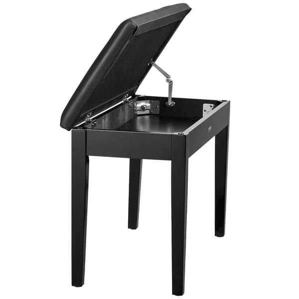 Duet pianobänk med förvaring, stoppad sits, trä