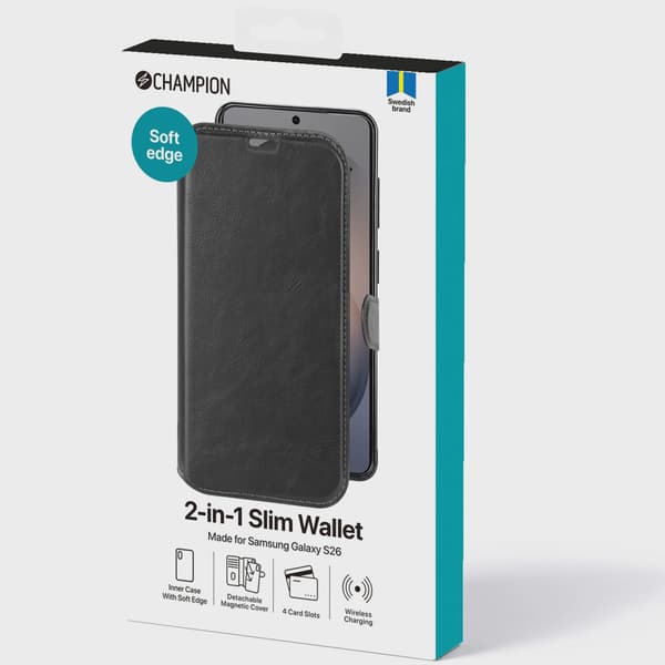 2-i-1 Slim Plånboksfodral för Samsung Galaxy S26