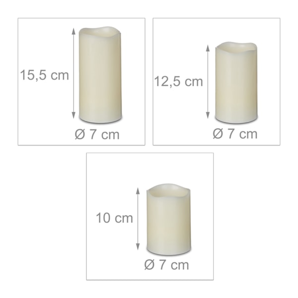 LED-blockljus vax set om 3