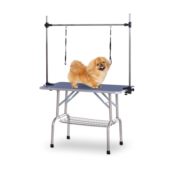 Stigningsbord Højdejusterbar Nedre Kurv Sammenklappelig Hunde Rustfrit Stål Blå 107X60X170Cm