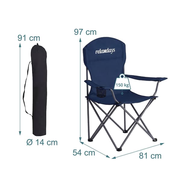 Hopfällbara campingstolar, set om 2 – lätta med väska
