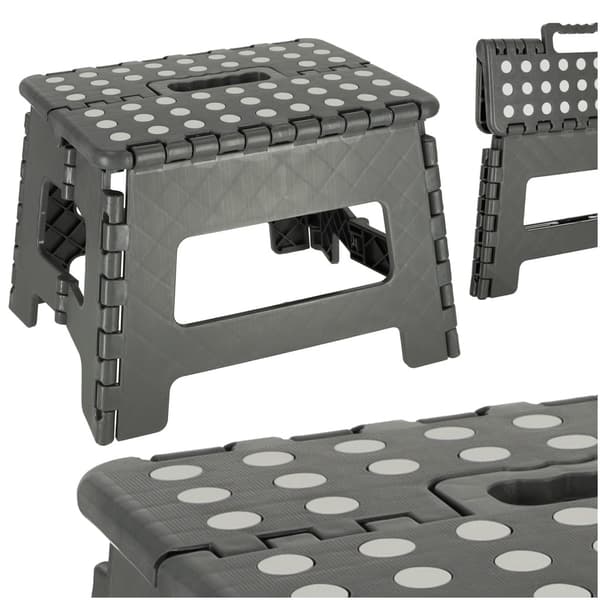 Skridsikker foldeskammel 22cm mørkegrå
