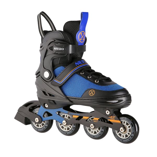 2-i-1 inline- og skøjter, sort-orange, størrelse S (29-33)