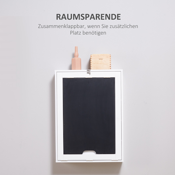 Vægbord Foldebord 5 Rum Bord Hvid + Sort 60X94,5X147Cm