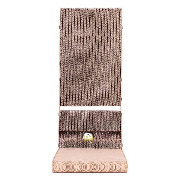 Pap Corner Cat Scratcher Seng med Legetøj Petsi