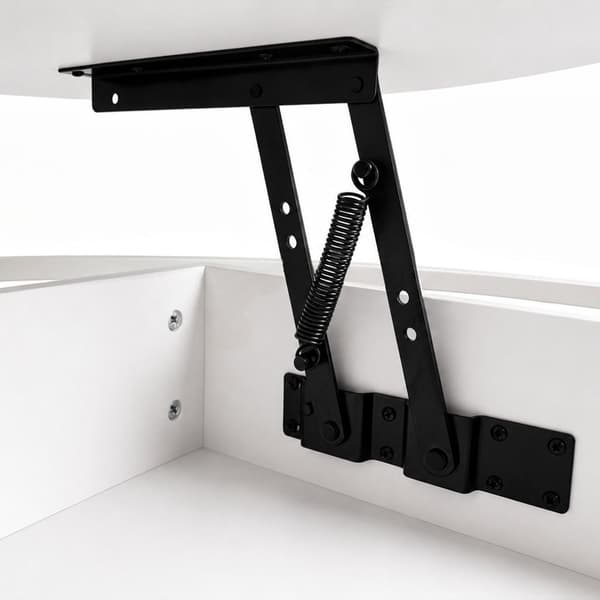 Lyftbart soffbord med förvaring – Vitt, MDF och metall