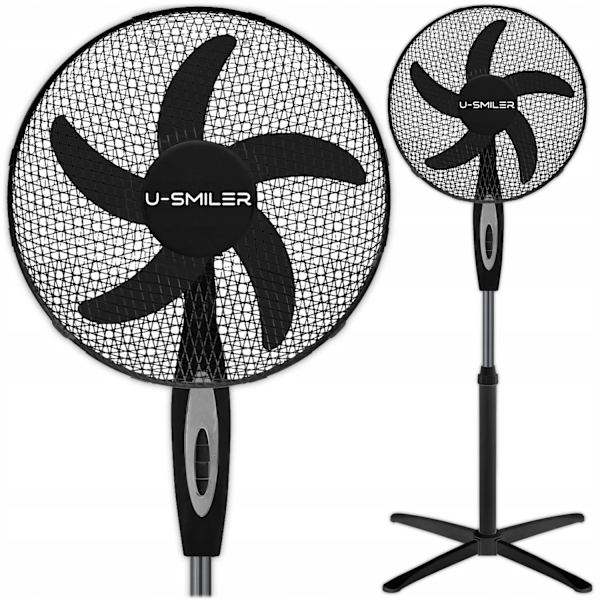 Golvfläkt med 3 hastigheter, tyst, 90° oscillation