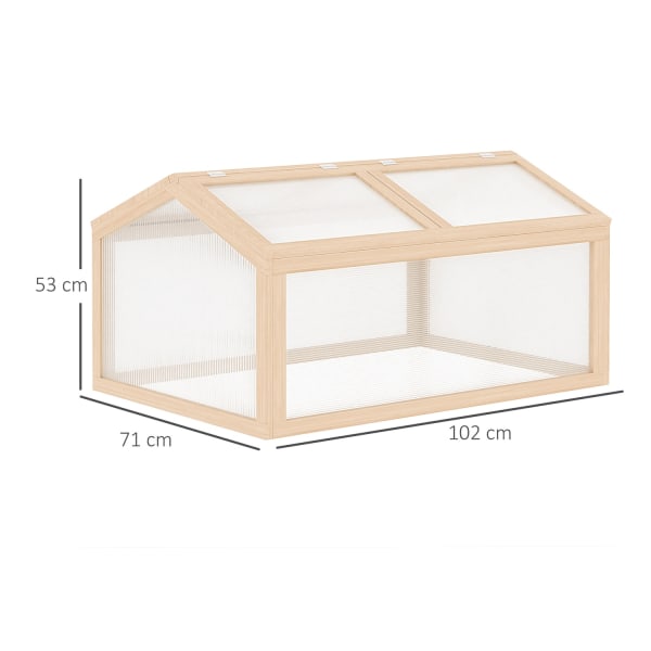 Cold Frame Drivhus Med Træbetræk Af Polycarbonat, Vejrbestandigt