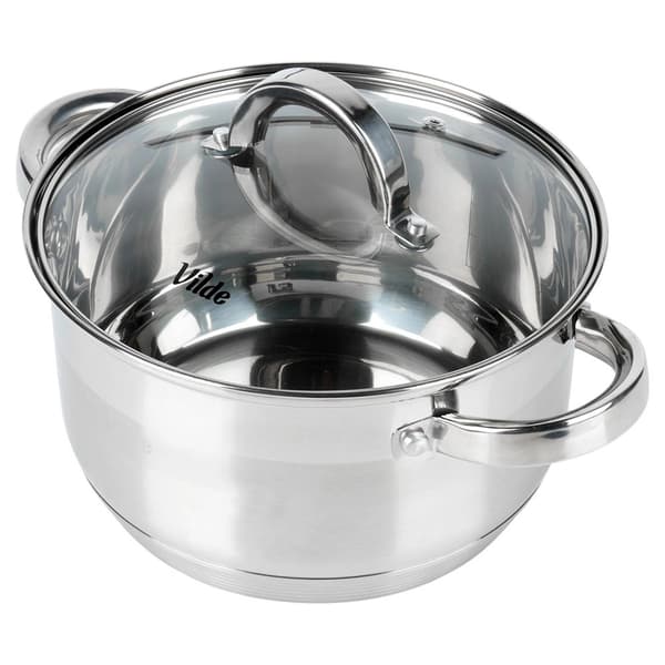 Rostfri kastrull med glaslock, 20 cm, 3,4 l