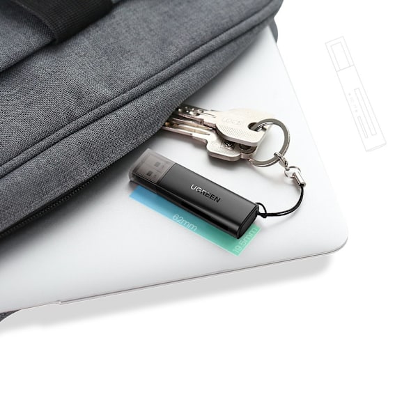 SD TF minneskortläsare för dator USB 3.0 svart