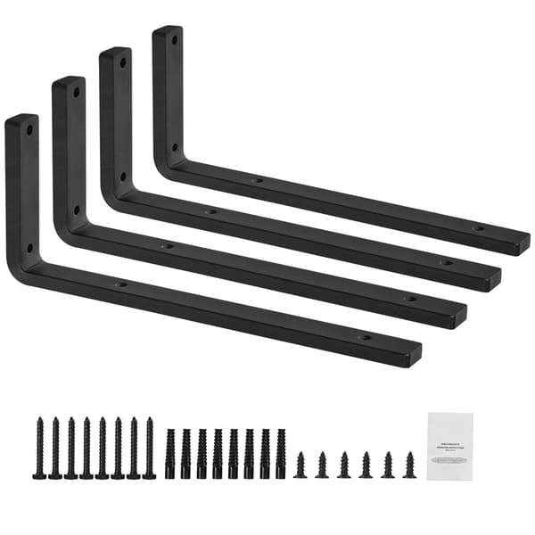 Kraftiga L-hyllkonsoler, 41x15 cm, 4-pack, 73 kg