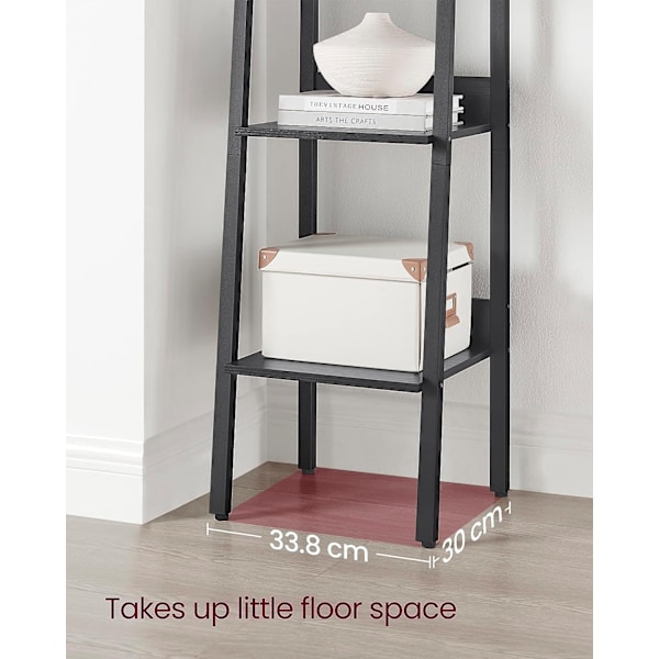 Kapea maalaismainen ruskea hylly pieniin tiloihin, 5 tasoa, 170 cm