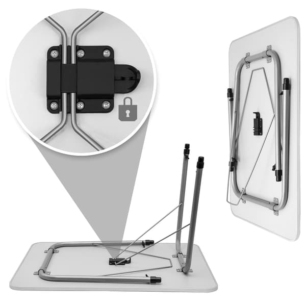 Højdejusterbart, foldbart campingbord, aluminium, 80x60 cm