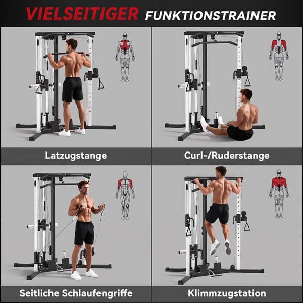 Hemmagymstation med latsdrag, pull-up-stång, justerbar