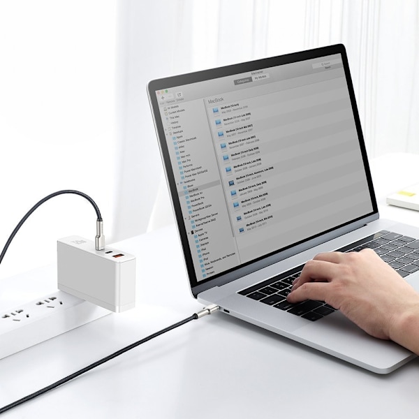 USB-C - USB-C kabel Cafule Metal Data Power Delivery 100W 1m - sort