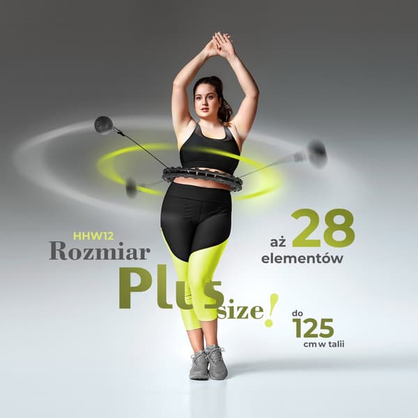 Plus Size vægtet hula bøjle, sort
