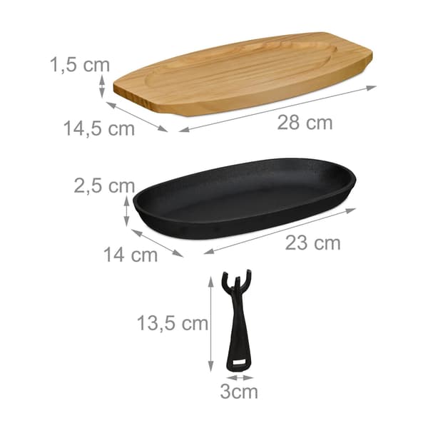 Serveringspanna med träbotten 2-pack