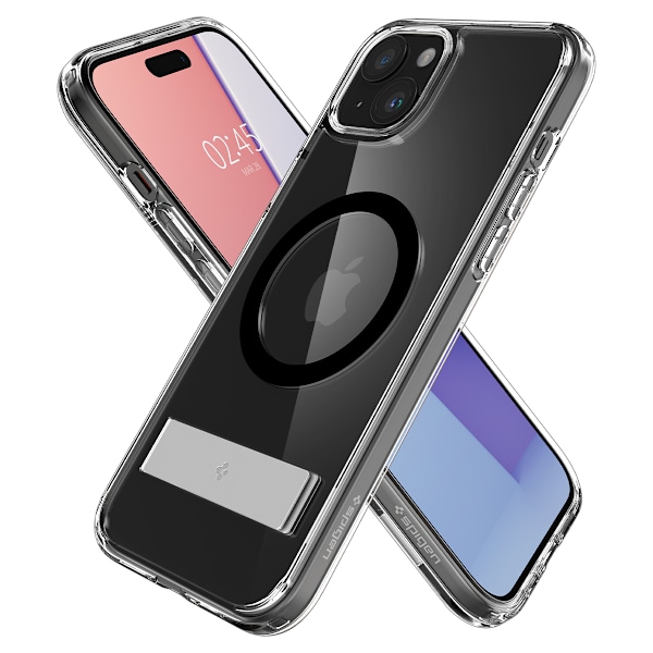 Ultra Hybrid S MagSafe etui med stativ til iPhone 15 Plus, sort