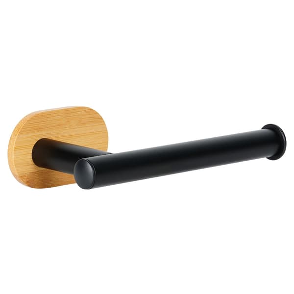 WC-paperiteline, musta teräs ja bambu, 17 cm