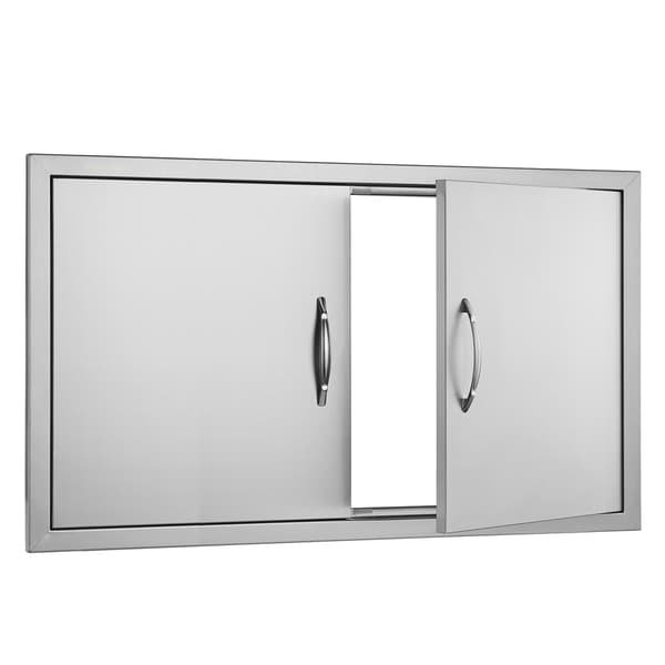 Grilldør, dobbelt 915x533 mm rustfrit stål