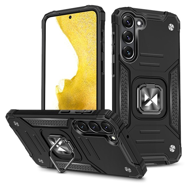 Pansret etui til Samsung Galaxy S23+, Ring Armor magnetisk holder, sort