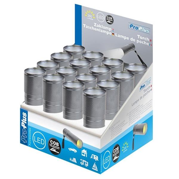 Lommelygte COB LED i aluminium