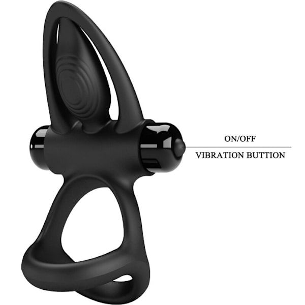 Pretty Love - Vibrerende Ring 10 Vibrationer Sort Silikone
