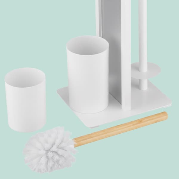Bambu- ja metalli-wc-paperitelinesetti – vapaasti seisova