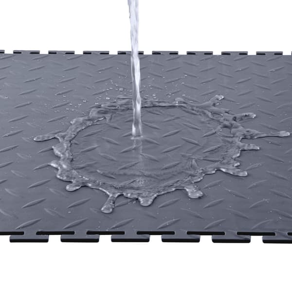 Garagegulvfliser, sammenlåsende PVC-diamantplade, 8-pak